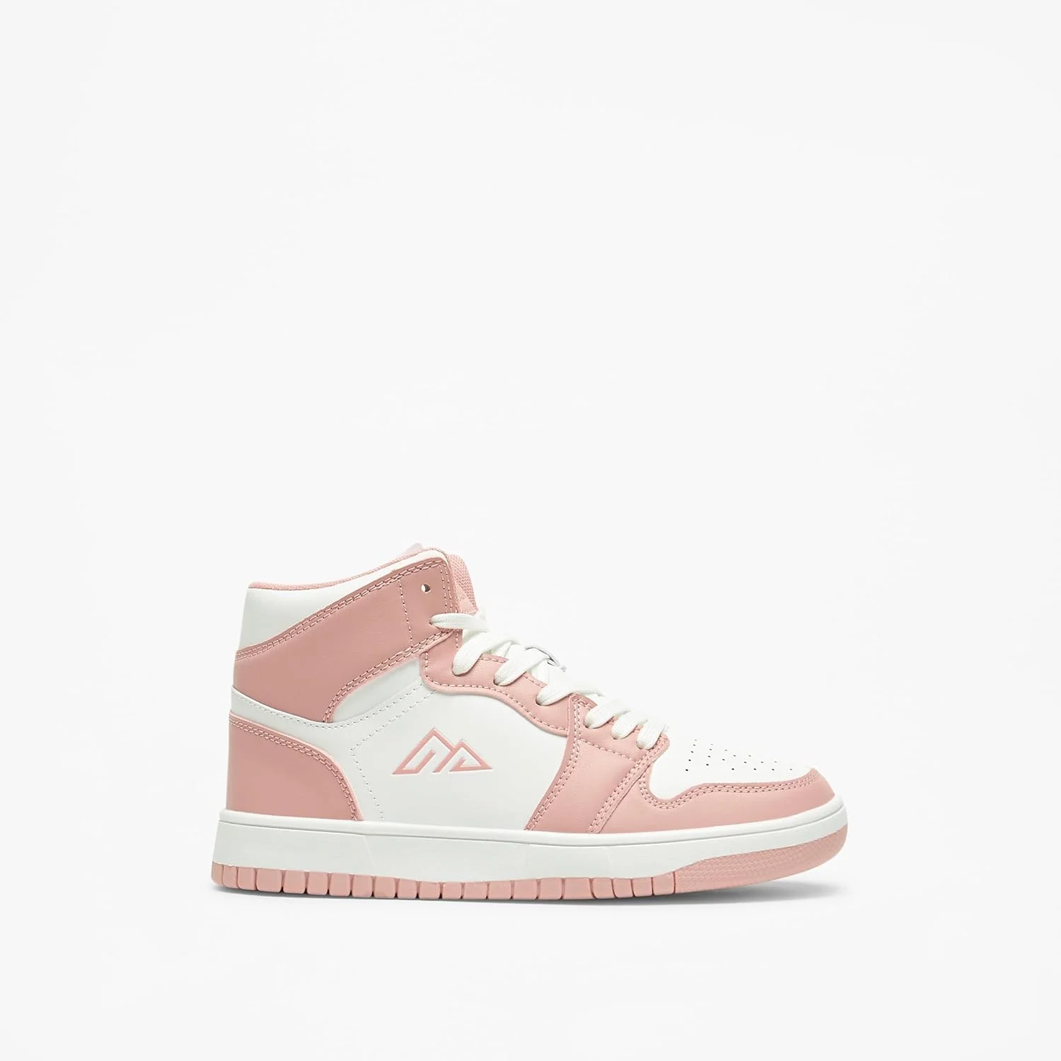 کفش کتانی ساق بلند زنانه با رنگ های ترکیبی و بند دار، سایز 40EU-6.5UK صورتی