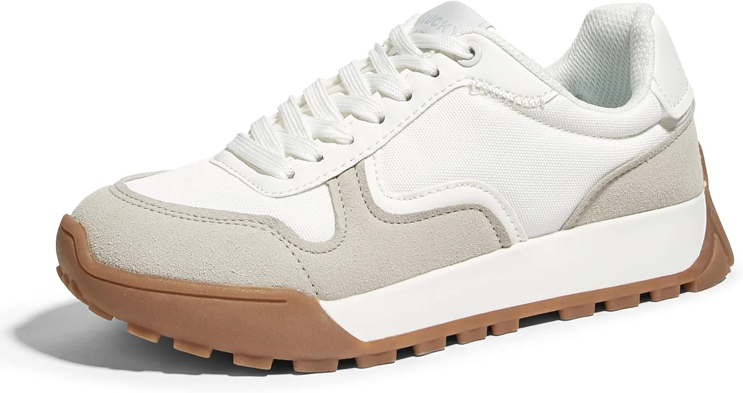 کفش کتانی پلتفرم زنانه LUCKY STEP، بند دار، شیک، مناسب دویدن، سبک کلاسیک، مناسب پیاده روی و استفاده روزمره