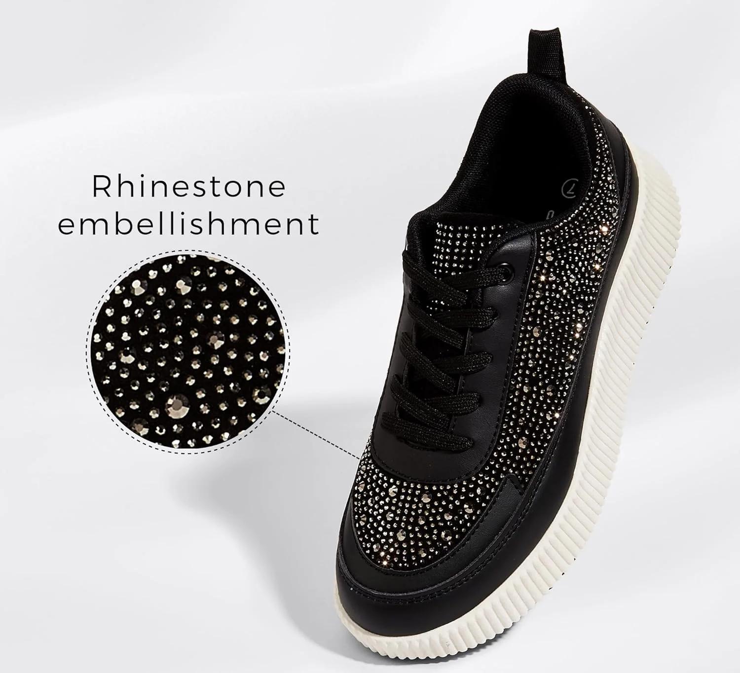 کفش ورزشی پلتفرم زنانه LUCKY STEP، فشن، ضخیم، غیررسمی، درخشان، بافت قدیمی، مناسب پیاده روی (مشکی، سایز 38 اروپا)