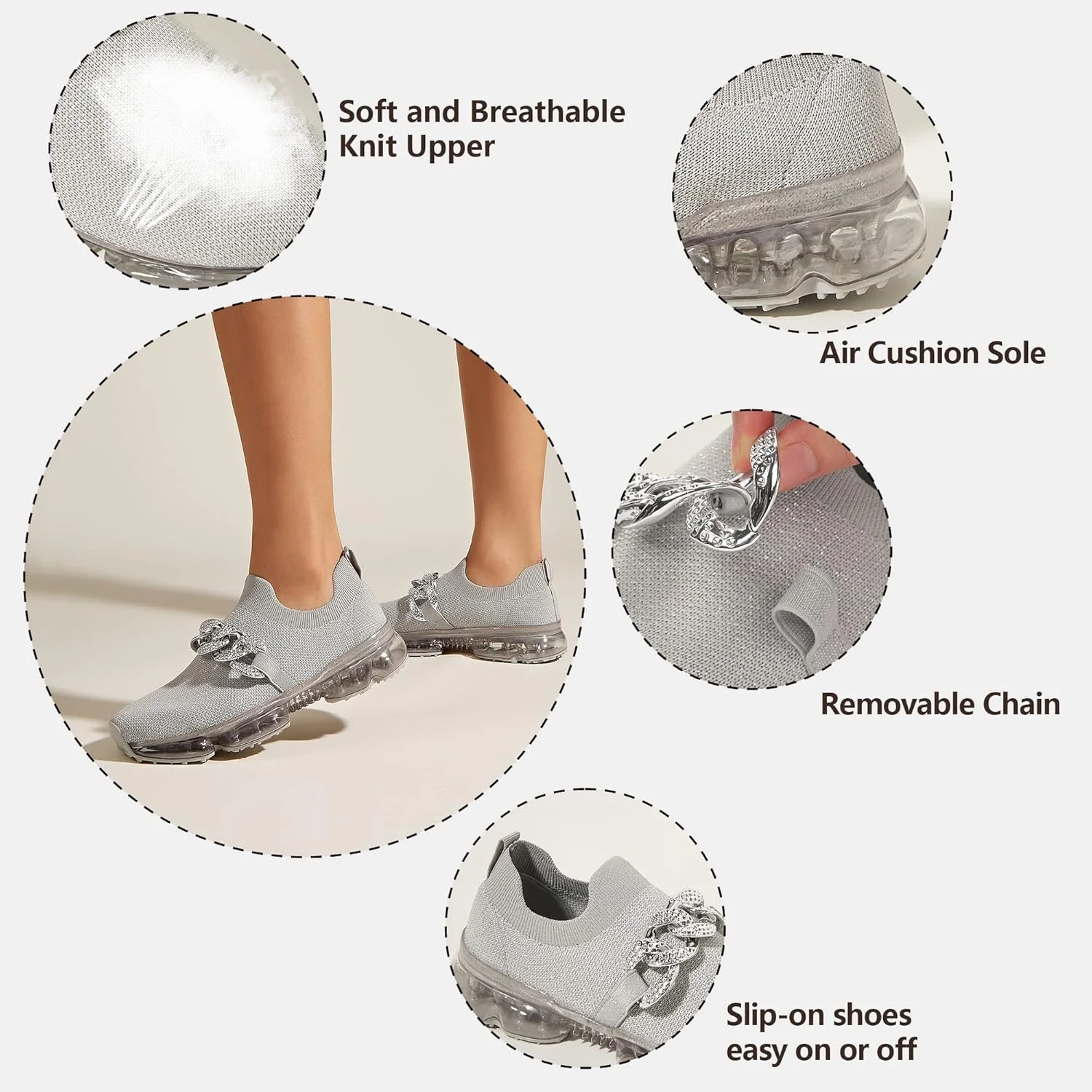 کفش ورزشی زنانه لاکی استپ با کفی بالشتکی هوا، تنفس پذیر، راحت و سبک مناسب پیاده روی