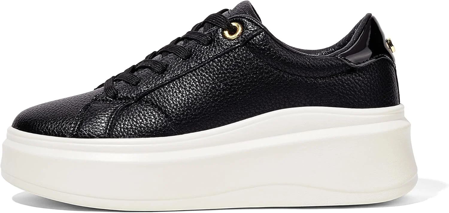 کفش کتانی پلتفرم زنانه LUCKY STEP، کفش تنیس کلاسیک چرم مصنوعی، کفش پیاده روی روزمره ساق کوتاه