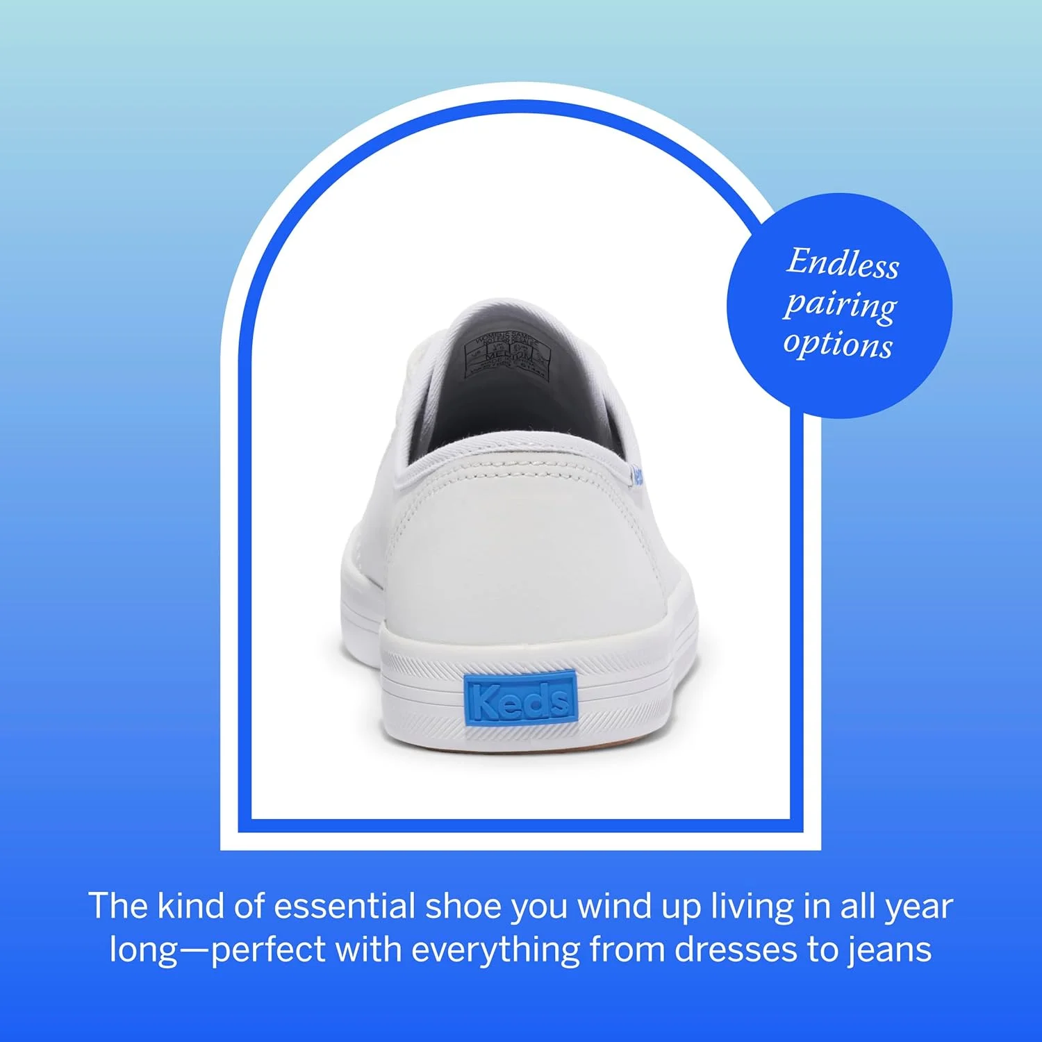 کفش ورزشی چرمی زنانه Keds مدل Kickstart، سفید، سایز 42 اروپا کفش ورزشی چرمی زنانه Keds مدل Kickstart، سفید، سایز 42 اروپا