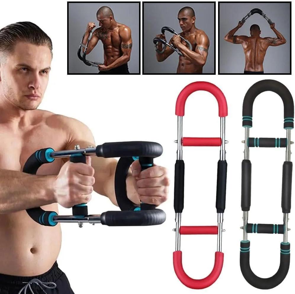 تقویت کننده بازو Shaker Twister - میله قدرتی قابل تنظیم و تقویت کننده سینه، تمرین دهنده بازوی قابل حمل، تقویت کننده قدرت عضلانی (20-110 پوند) برای تجهیزات تناسب اندام خانگی و باشگاهی برای مردان و ورزشکاران