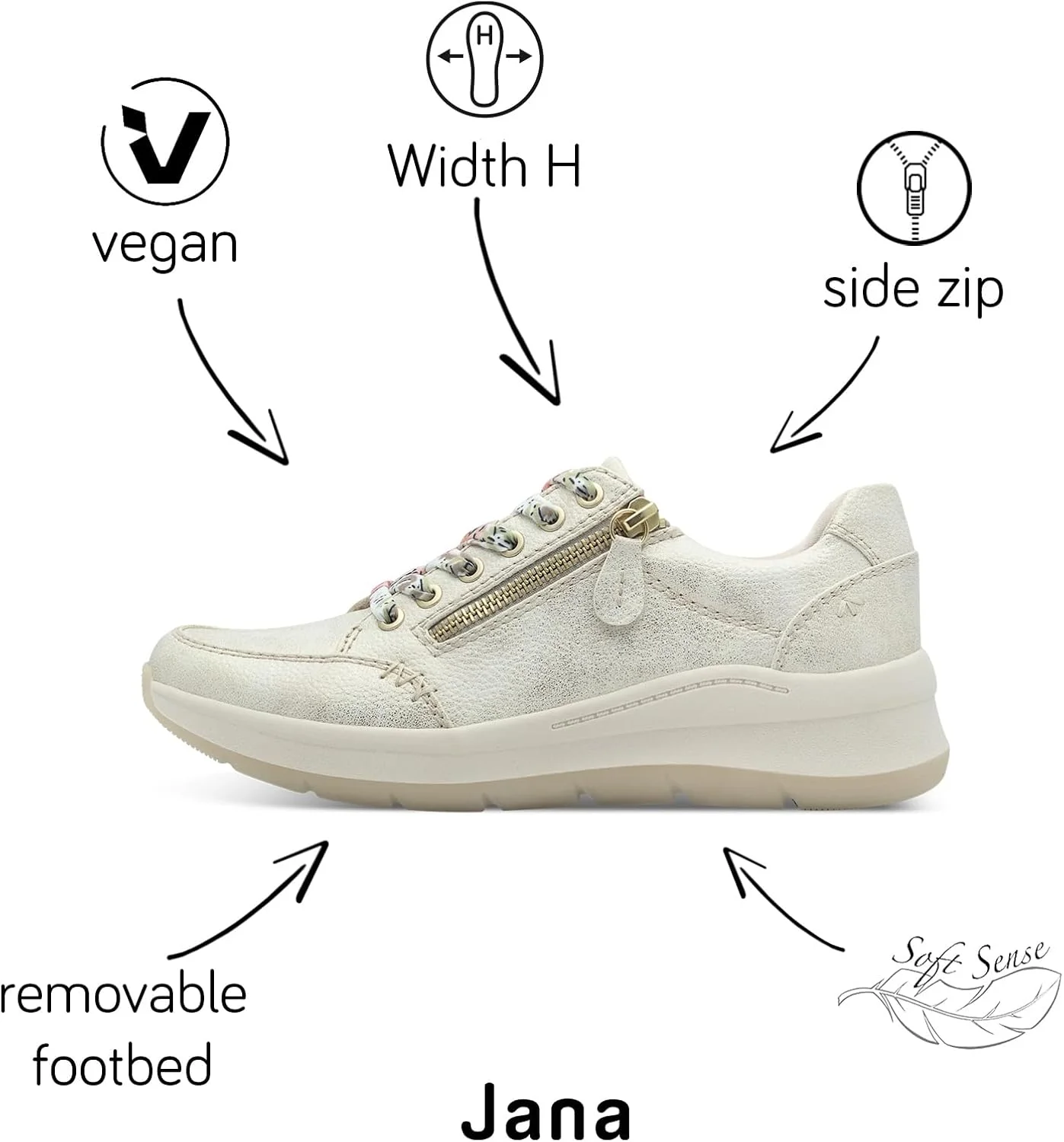 کفش ورزشی زنانه مدل 8-23780-44 از جانا