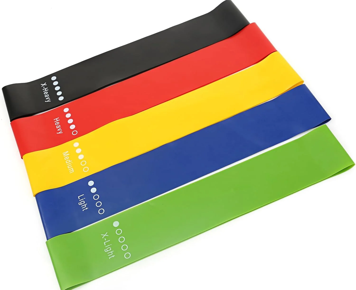 کش های ورزشی مقاومتی حلقه ای برای تمرینات ورزشی و فیزیوتراپی، مجموعه 5 عددی با سطوح مقاومت مختلف