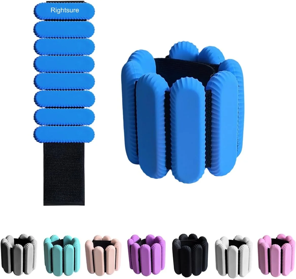 وزنه مچ پا قابل تنظیم Rightsure، یک جفت 2 پوندی - وزنه مچ دست سیلیکونی برای زنان و مردان، وزنه پا پوشیدنی برای پیاده روی، دویدن، یوگا، رقص، پیلاتس، کاردیو، تمرینات تناسب اندام در خانه