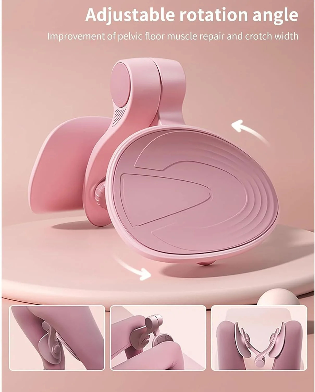 تمرین دهنده ران، مناسب خانه، باشگاه و یوگا، تقویت کننده عضلات کف لگن برای بانوان، تقویت شده با مقاومت بیشتر، تمرین دهنده باسن و لگن، تجهیزات ورزشی برای تمرین بازو، پا و ران داخلی (صورتی)