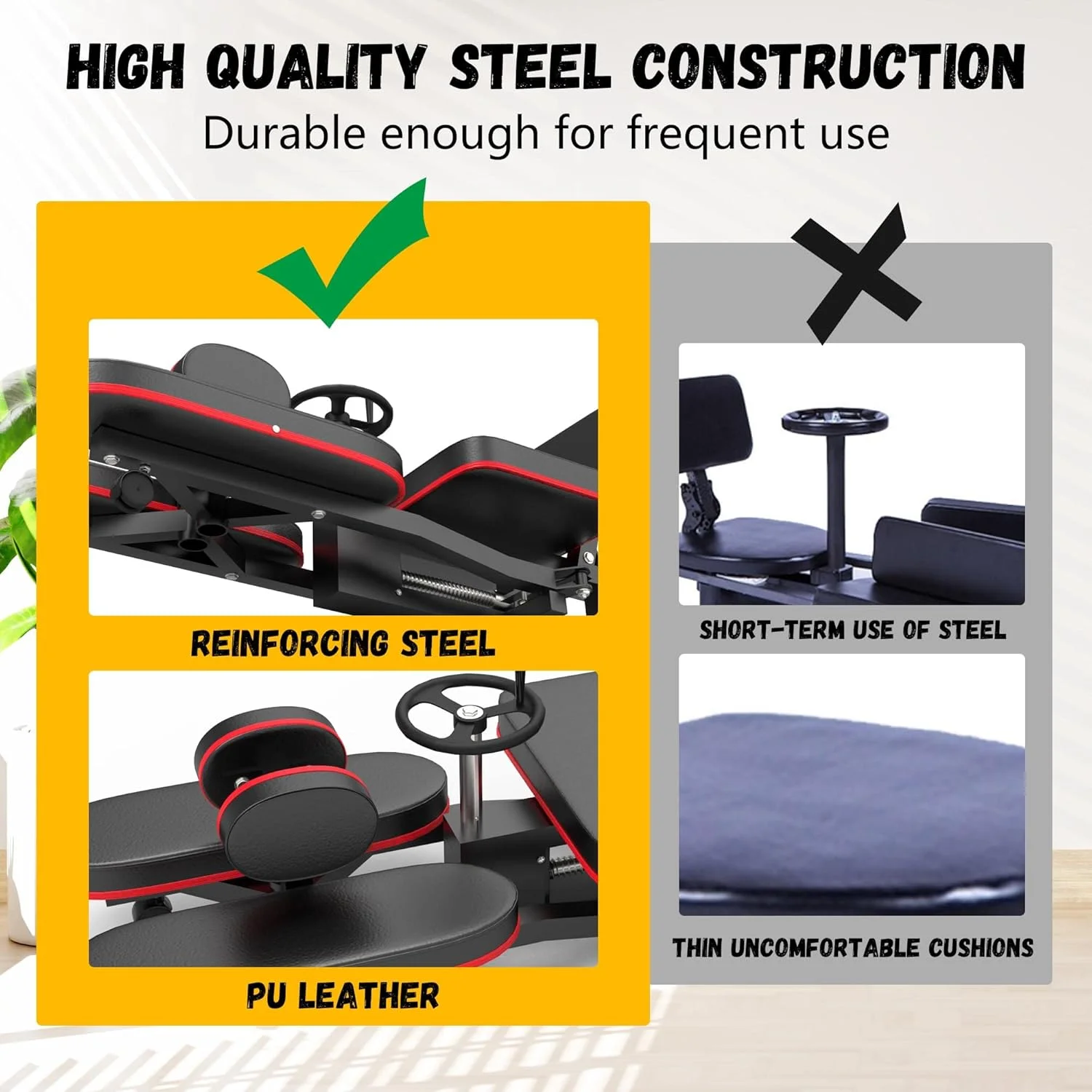 دستگاه کشش پا ریگل، دستگاه کشش پا با ظرفیت 100 کیلوگرم، دستگاه اسپلیت با فریم فولادی سنگین، دستگاه تمرین کشش پا برای تمرینات تناسب اندام در خانه