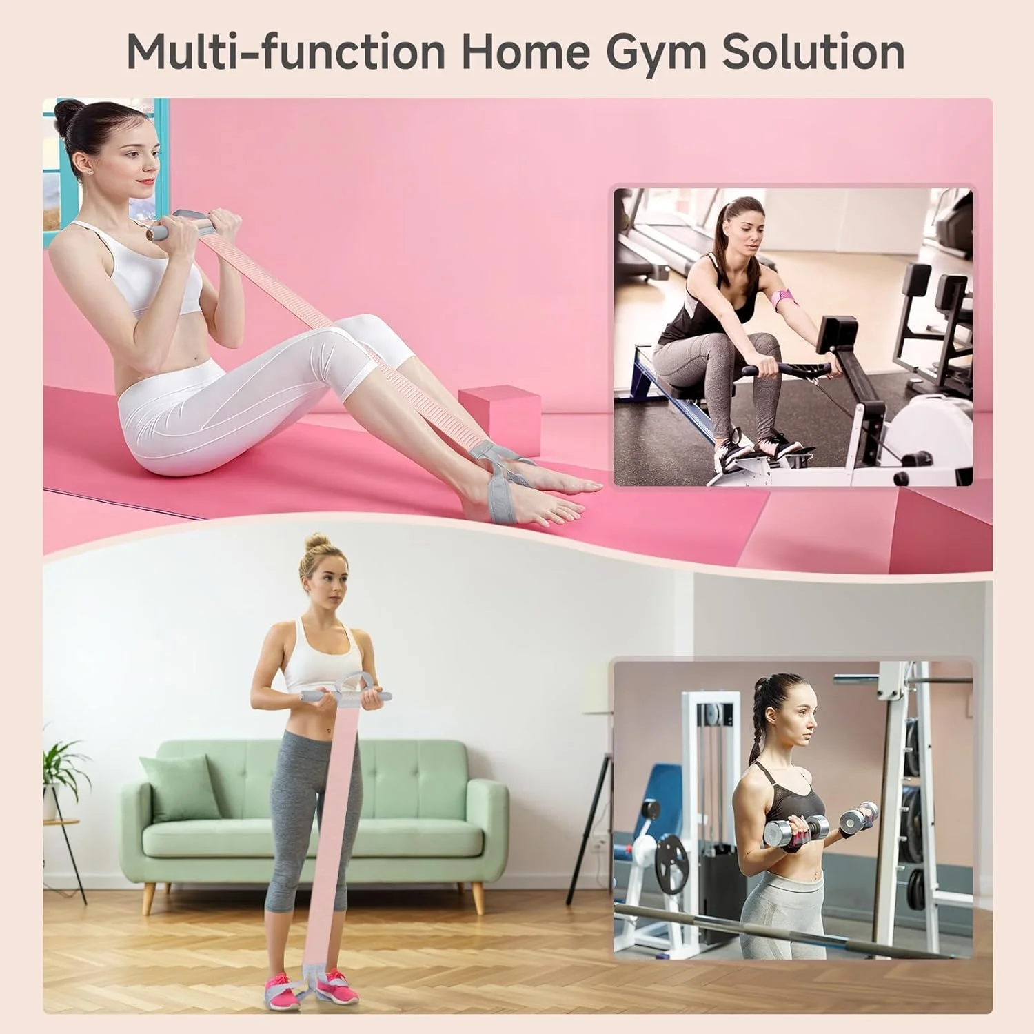 ست کش مقاومتی، تمرین کامل بدن، با دستگیره، مقاومت 25 پوندی، کش های پارچه ای ضد لغزش برای تمرینات قدرتی، شامل توپ ماساژ و پدال، مناسب برای تمرینات پا، بازو، هسته و مچ پا