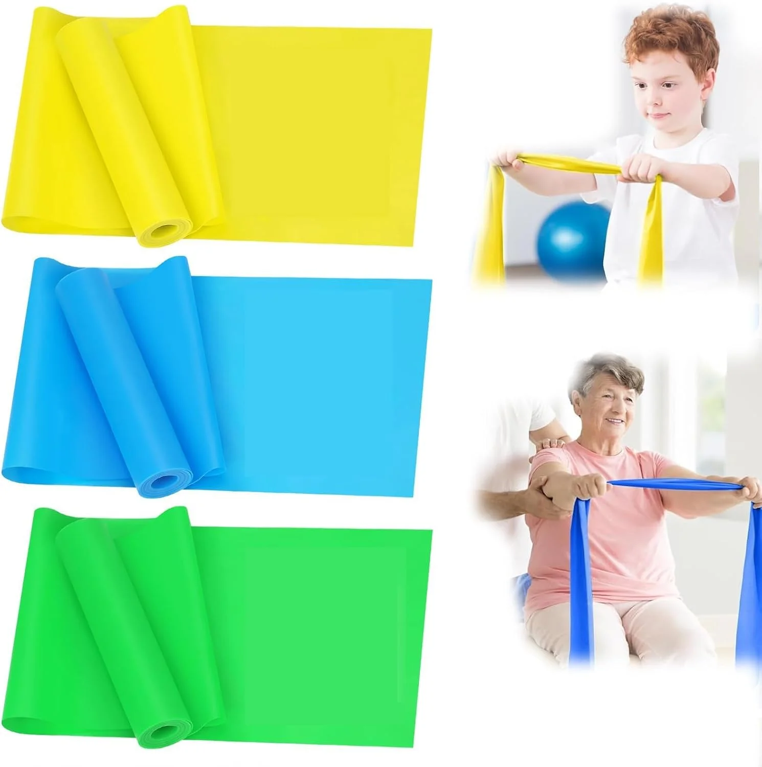 ست کش های مقاومتی، 3 عدد کش ورزشی، کش های تمرینی برای تمرینات ورزشی بانوان و آقایان، الاستیک برای یوگا، پیلاتس، تمرینات قدرتی