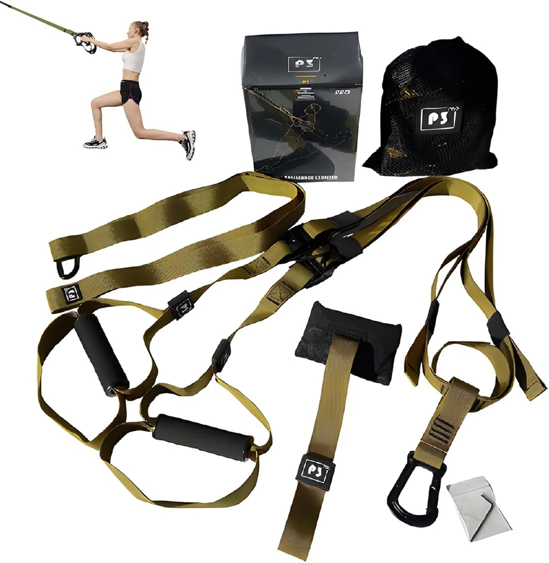 ست کش های مقاومتی، بندهای تمرینی ورزشی، بندهای طناب کششی، تمرینات ورزشی، کمربند آویز کششی معلق با دستگیره لنگر در، تجهیزات وزن بدن برای یوگا، باشگاه خانگی، مردان و زنان