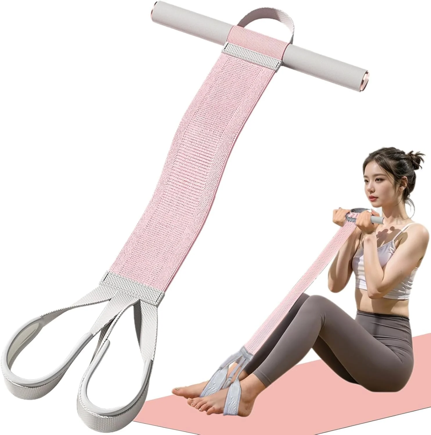 کش مقاومتی پارچه ای با دسته، کش ورزشی 54 کیلویی برای تمرین کل بدن، کش های الاستیک ضد لغزش برای تمرینات قدرتی عضلات، تجهیزات تمرینی کششی برای پا، بازو، سینه، هسته بدن، مچ دست و مچ پا