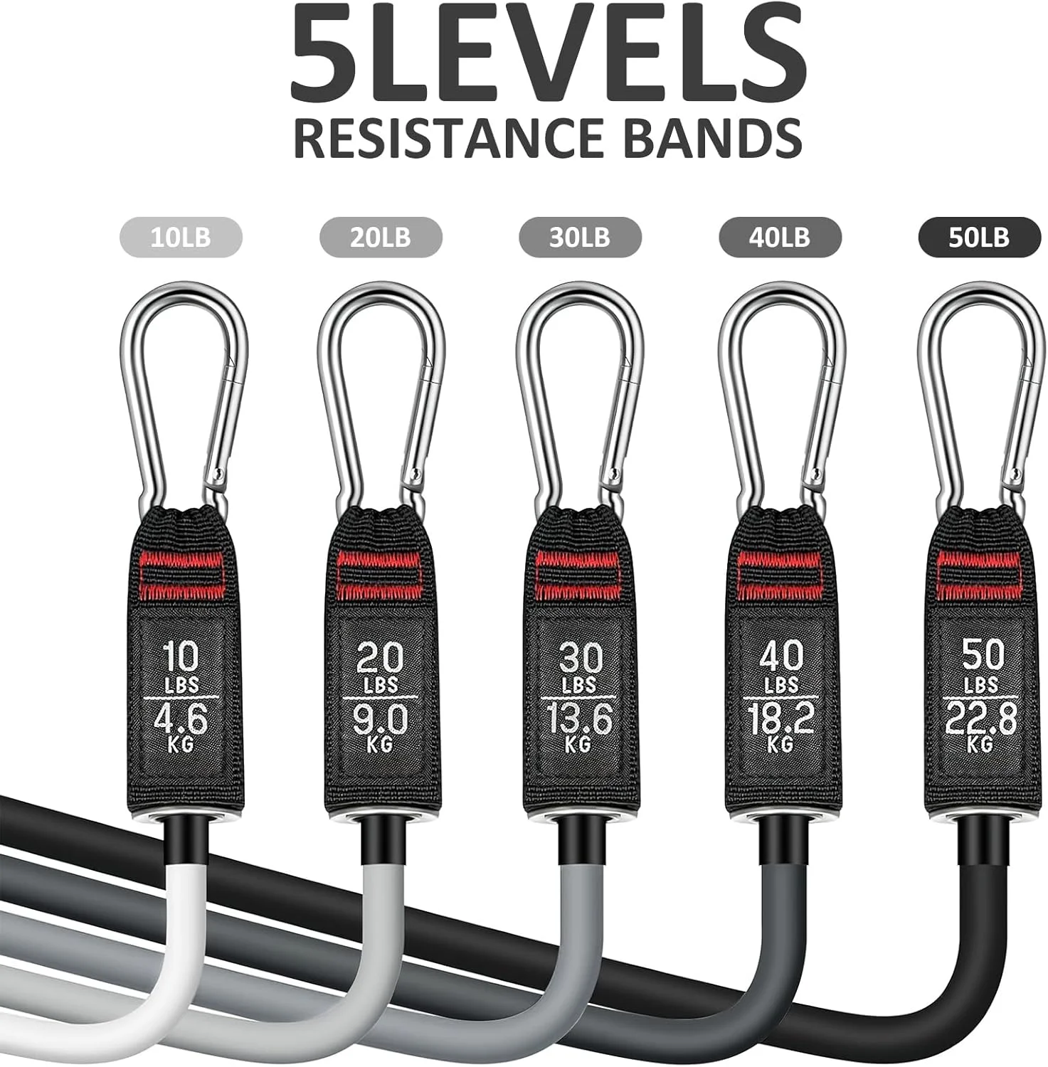 ست کش های مقاومتی، کش های ورزشی 150 پوندی با دسته برای آقایان و بانوان، کش های تمرینی با لنگر در و بند های مچ پا، برای تمرین عضلات، فیزیوتراپی، فرم دهی بدن، یوگا