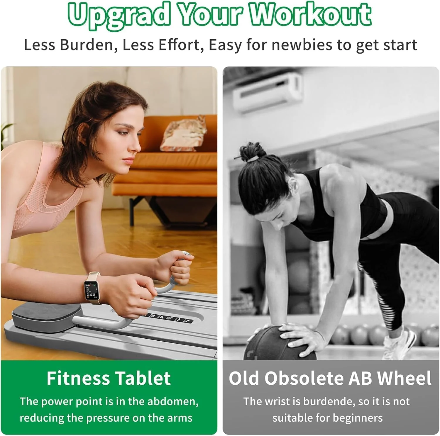 تخته پیلاتس، ست اصلاح کننده پیلاتس، تخته تمرین شکم چند منظوره، تخته اصلاح کننده پیلاتس تاشو با پشتیبانی آرنج و باندهای مقاومتی، دستگاه تمرین دهنده عضلات شکم برای خانه