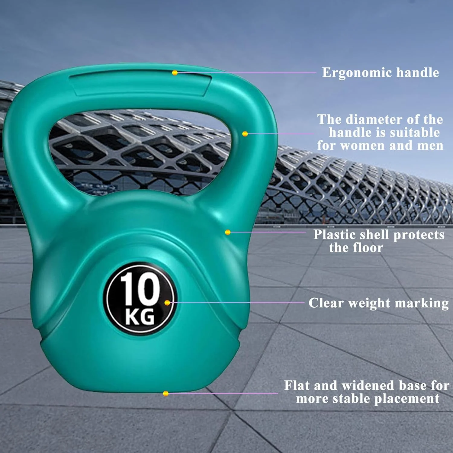 دمبل کتل بل وزنه تمرینات قدرتی برای ورزش و تناسب اندام در خانه (10 کیلوگرم - سبز)