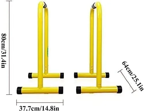 میله های پارالل تمرینات سنگین وزن پروکسیما هلث اند فیتنس - میله های پارالل برای باشگاه خانگی | تجهیزات تمرین شنا و وزن بدن | ایستگاه دیپ قابل حمل و جمع و جور | زرد