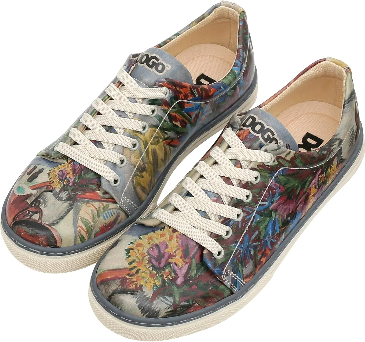 کفش کتانی چرمی گیاهی DOGO زنانه - کفش کتانی دست ساز و منحصر به فرد زنانه