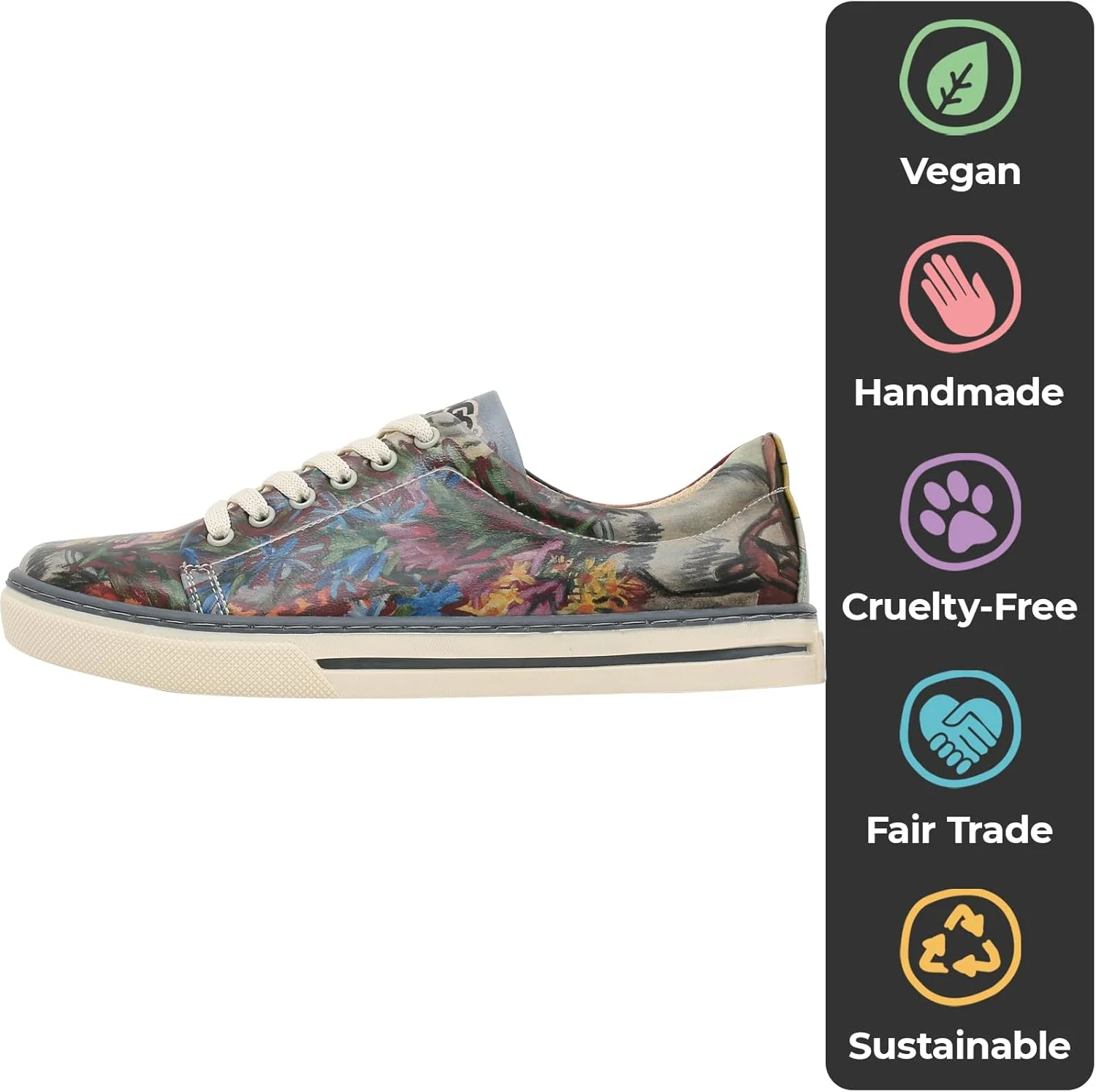 کفش کتانی چرمی گیاهی DOGO زنانه - کفش کتانی دست ساز و منحصر به فرد زنانه