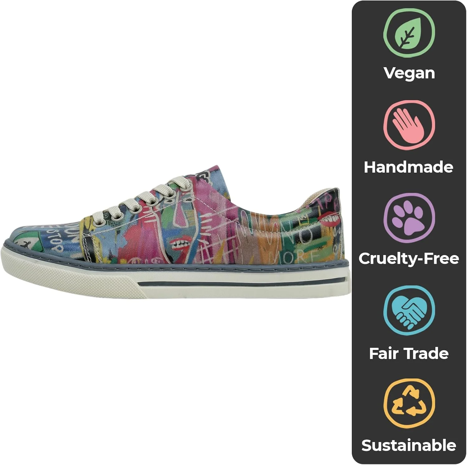 کفش کتانی چرم مصنوعی زنانه DOGO - کفش کتانی دست ساز و منحصر به فرد زنانه