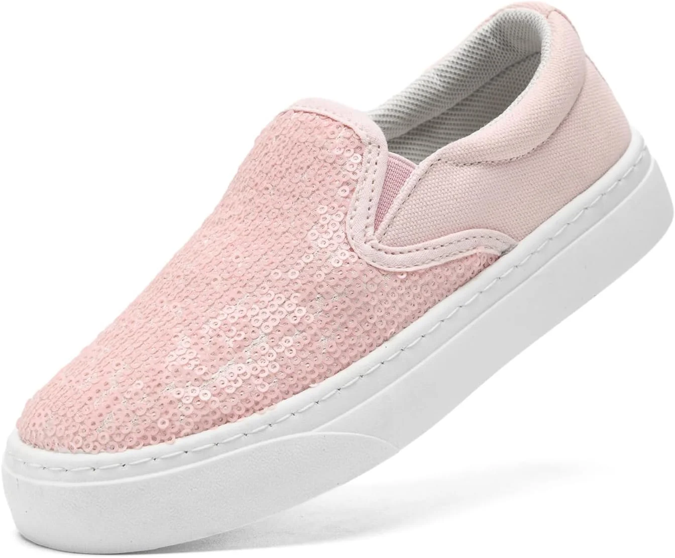 کفش‌های اسنیکرز زنانه کلاسیک بدون بند، رویه کوتاه، پارچه‌ای، فشن، مناسب پیاده‌روی روزمره، تخت و تنفس‌پذیر