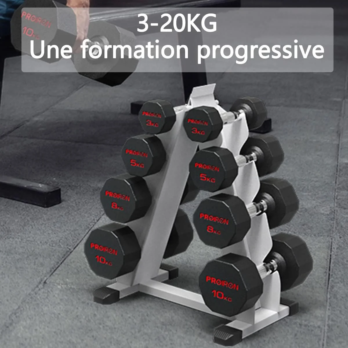 دمبل های لاستیکی بدون بو PROIRON، ست وزنه های فولادی مردانه زنانه باشگاه خانگی 3 کیلوگرم 5 کیلوگرم 8 کیلوگرم 10 کیلوگرم 12 کیلوگرم 16 کیلوگرم 20 کیلوگرم 24 کیلوگرم تجهیزات بدنسازی تمرینات قدرتی (جفت یا تکی)