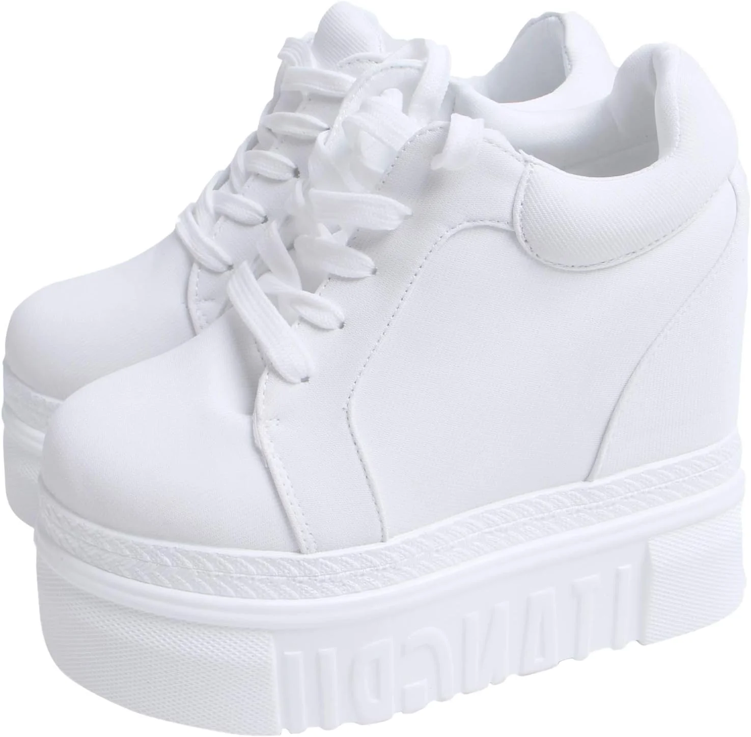 کفش‌های کتانی پلتفرم زنانه ACE SHOCK، کفش‌های پیاده‌روی لژدار پاشنه مخفی بلند، کفش عروس و مجلسی