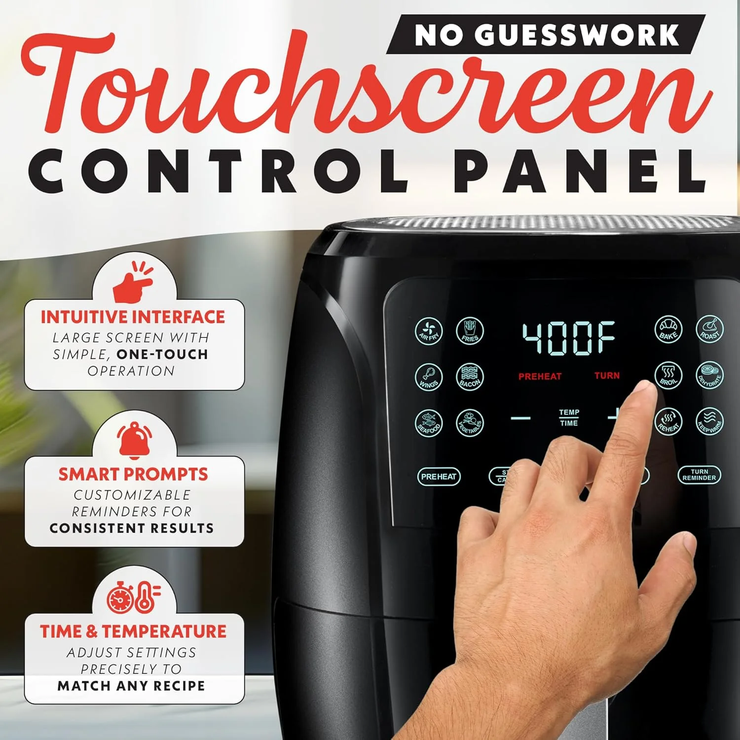 سرخ کن هوا گرمیا - ظرفیت بزرگ 6 کوارت، FryForce 360º، صفحه نمایش دیجیتال با 12 تنظیمات از پیش تعیین شده، برشته کردن، پخت، گریل کردن، خشک کردن، لوازم جانبی قابل شستشو در ماشین ظرفشویی، مشکی سرخ کن هوا گرمیا - ظرفیت بزرگ 6 کوارت، FryForce 360º، صفحه نمایش دیجیتال با 12 تنظیمات از پیش تعیین شده، برشته کردن، پخت، گریل کردن، خشک کردن، لوازم جانبی قابل شستشو در ماشین ظرفشویی، مشکی