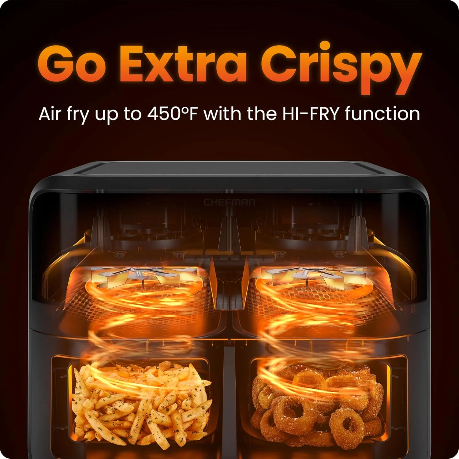 سرخ کن دوقلو 6 لیتری شوفمن با سبدهای مجزا، پنجره دید آسان، پایان هماهنگ، سرخ کردن قوی، خاموش شدن خودکار، 2 سبد سرخ کن نچسب 3 لیتری قابل شستشو در ماشین ظرفشویی، سرخ کن دوتایی دیجیتال - مشکی