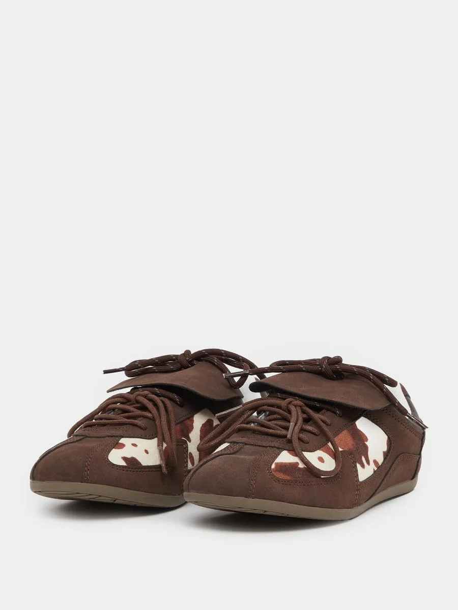 کفش کتانی بندی زنانه استایلی با طرح جیر و سبک کلاسیک