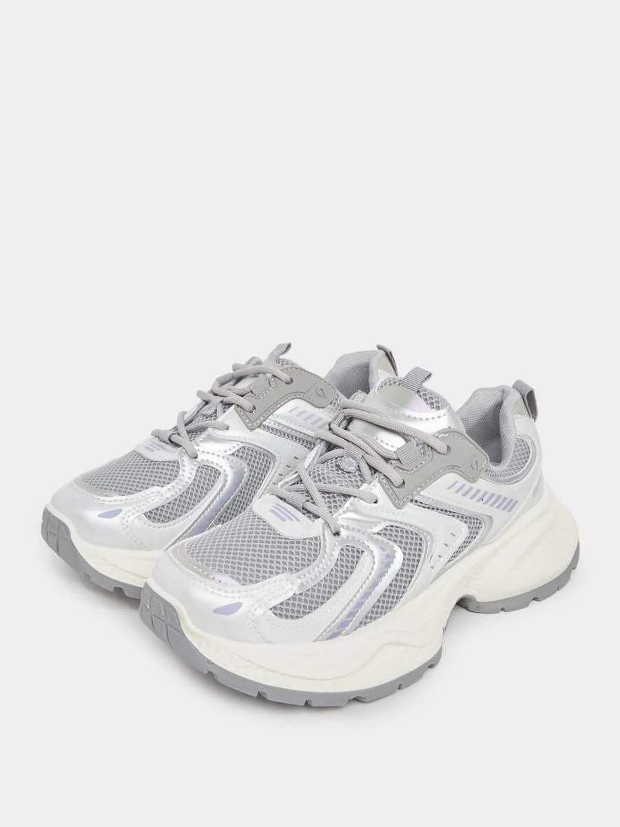 کفش ورزشی زنانه استایلی با طرح بافت و بند دار