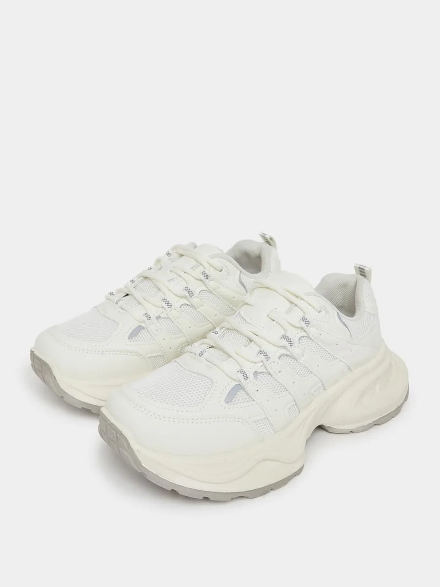 کفش کتانی زنانه استایلی بافت دار و بند دار