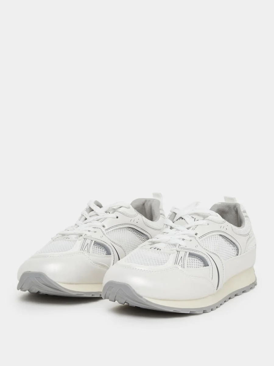 کفش ورزشی زنانه استایلی با طرح بافت و بند دار