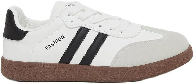 کفش کتانی زنانه استایلی طرح راه راه و بند دار