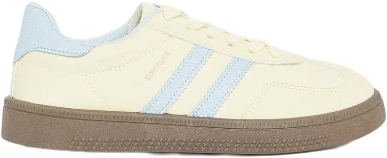 کفش کتانی زنانه استایلی طرح راه راه با بند و پلتفرم تخت