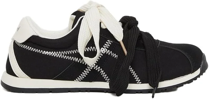 کفش کتانی زنانه استایلی بند دار با جزئیات دوخت