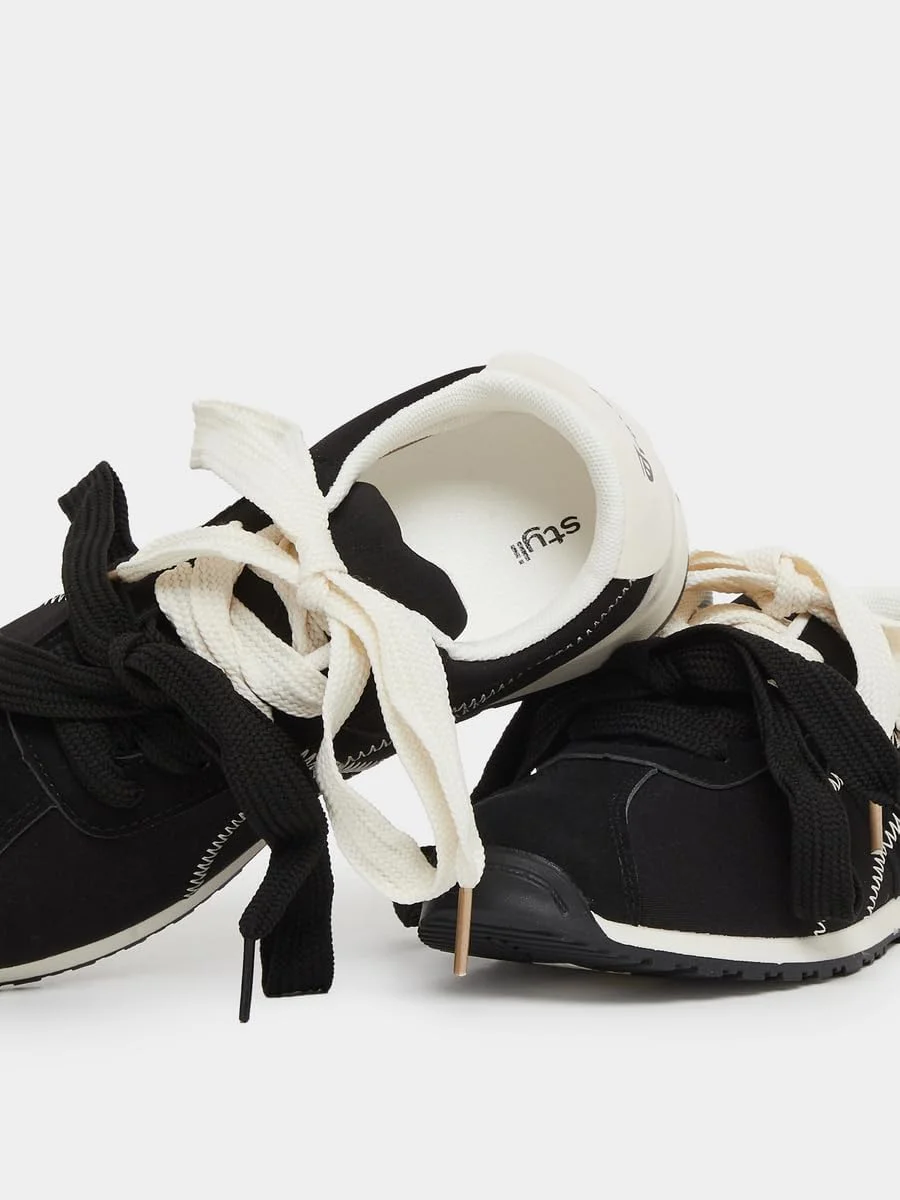 کفش کتانی زنانه استایلی بند دار با جزئیات دوخت