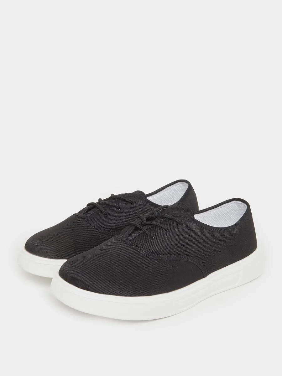 کفش ورزشی زنانه استایلی با زیره پلتفرمی و بند دار