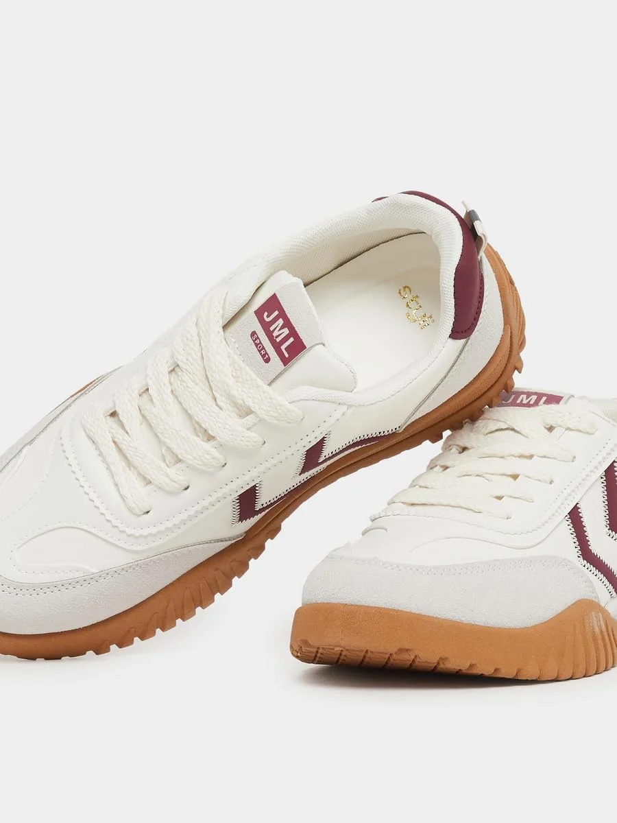 کفش ورزشی زنانه استایلی با زیره یکپارچه و بند دار کفش ورزشی زنانه استایلی با زیره یکپارچه و بند دار