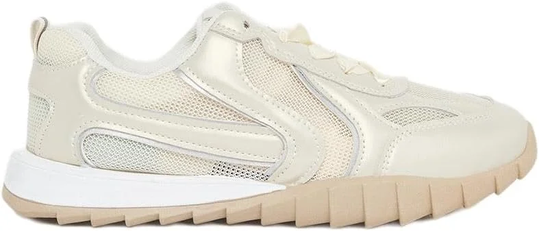 کفش ورزشی بندی زنانه استایلی با طرح چند تکه کفش ورزشی بندی زنانه استایلی با طرح چند تکه