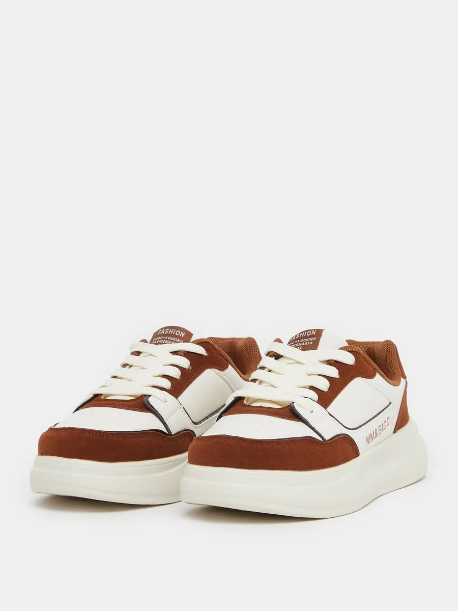 کفش ورزشی زنانه استایلی پلتفرم بند دار با طرح رنگی