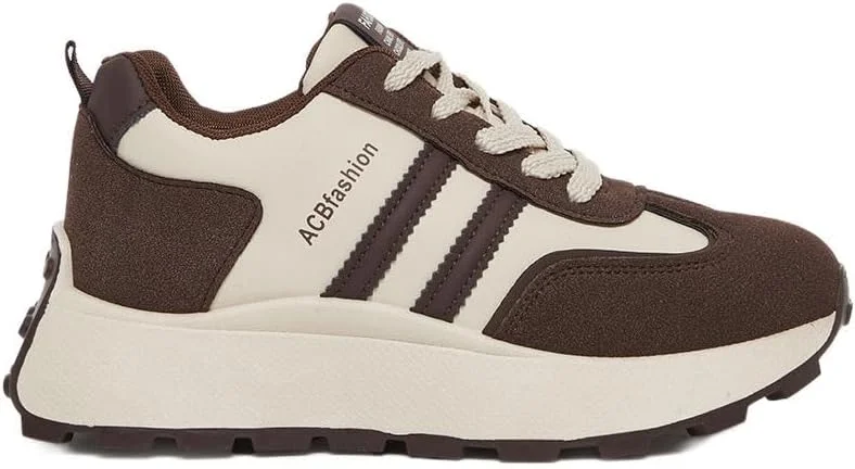 کفش ورزشی زنانه استایلی طرح رنگی بند دار