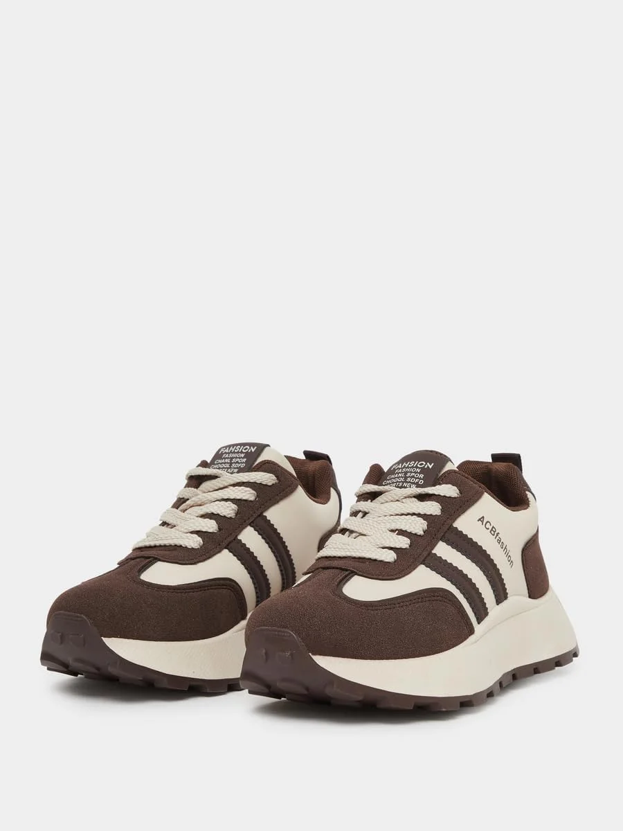 کفش ورزشی زنانه استایلی طرح رنگی بند دار