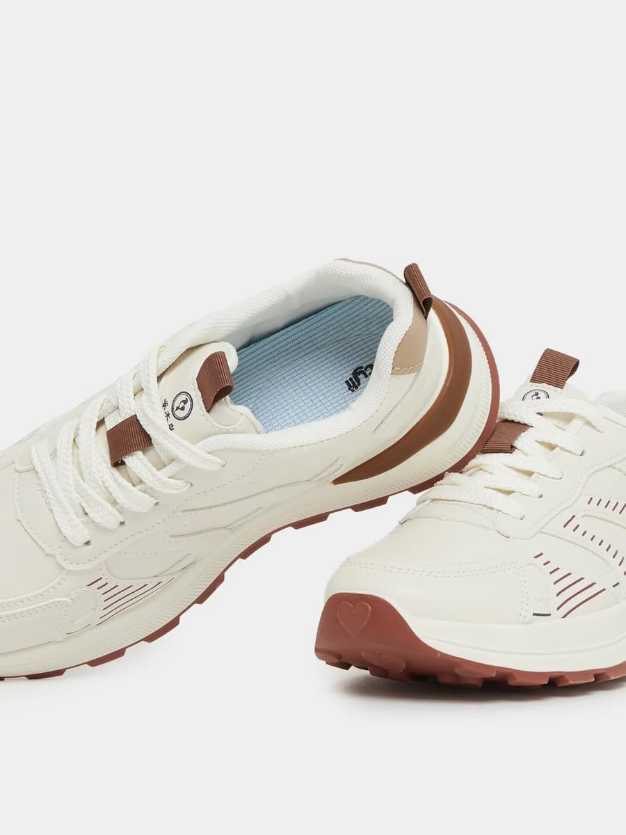 کفش کتانی زنانه استایلی با زیره ضخیم و بند دار