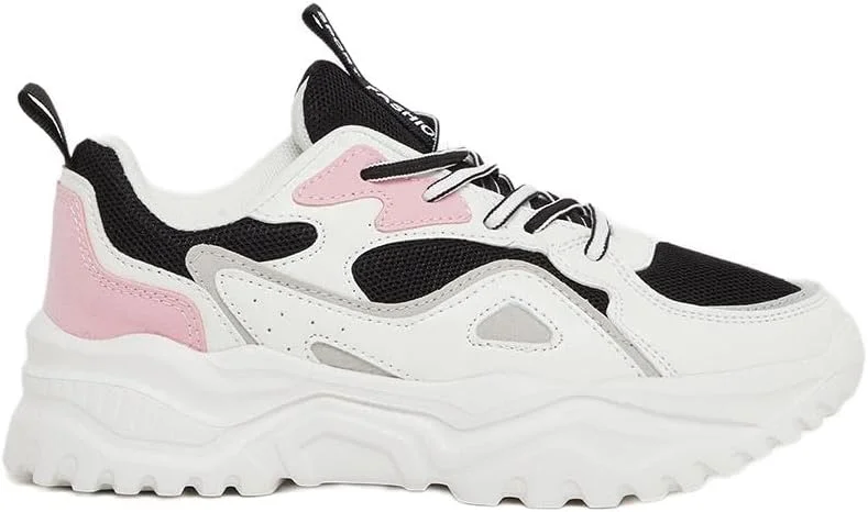 کفش کتانی زنانه استایلی با زیره ضخیم و بند دار