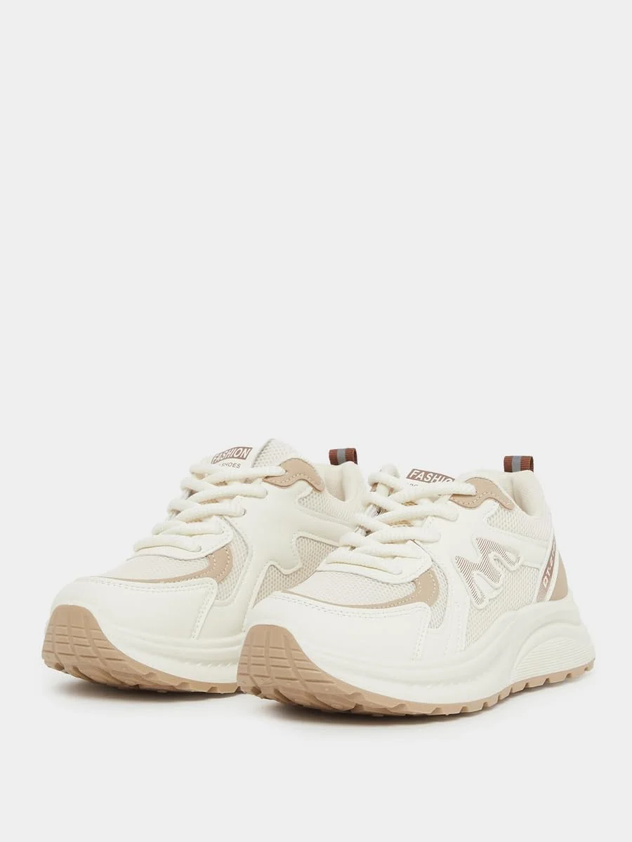 کفش ورزشی زنانه استایلی با زیره ضخیم و بند دار