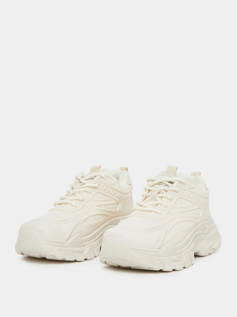 کفش کتانی زنانه استایلی با زیره ضخیم و بند دار