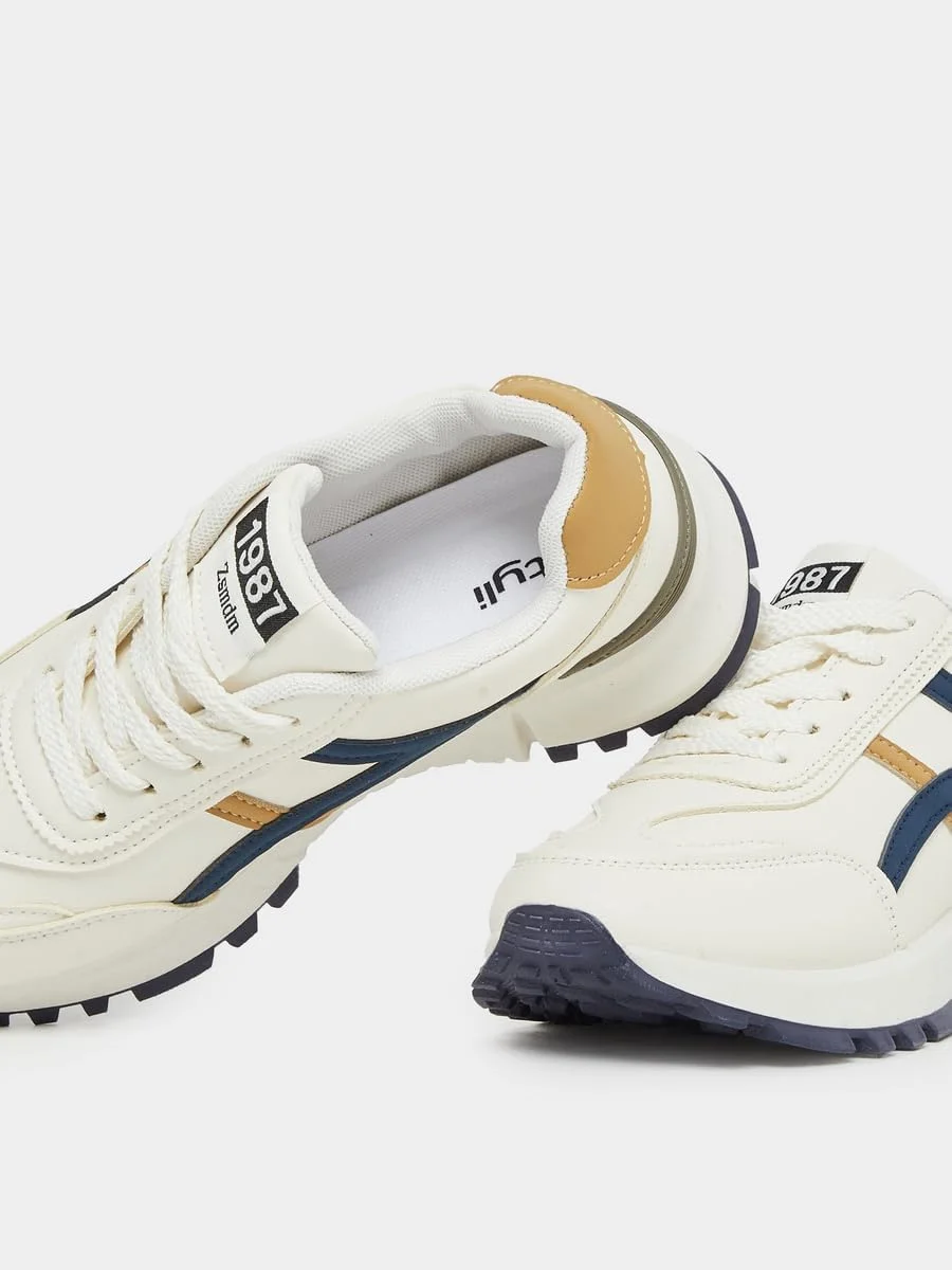 کفش کتانی زنانه استایلی با زیره ضخیم و بند دار