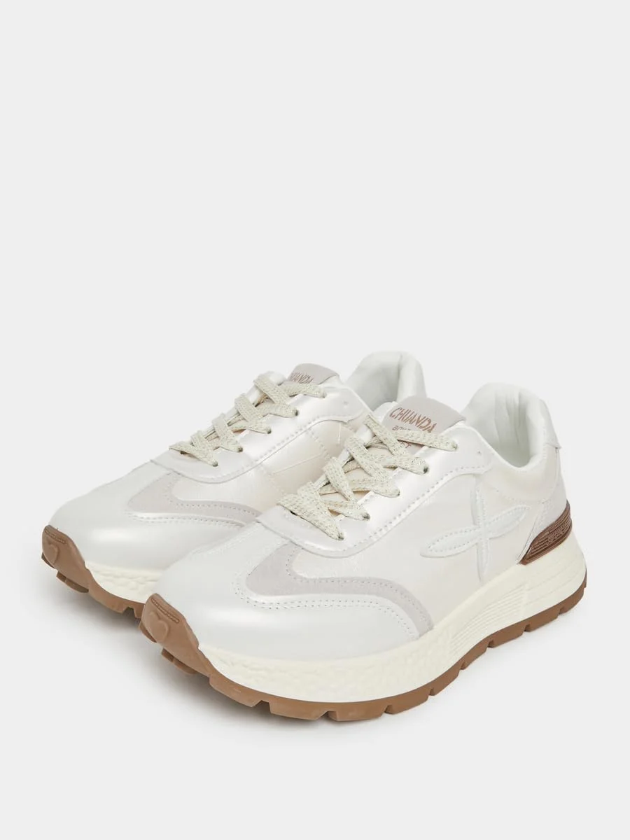 کفش کتانی بندی زنانه استایلی با طرح لوگوی ستاره کلاسیک