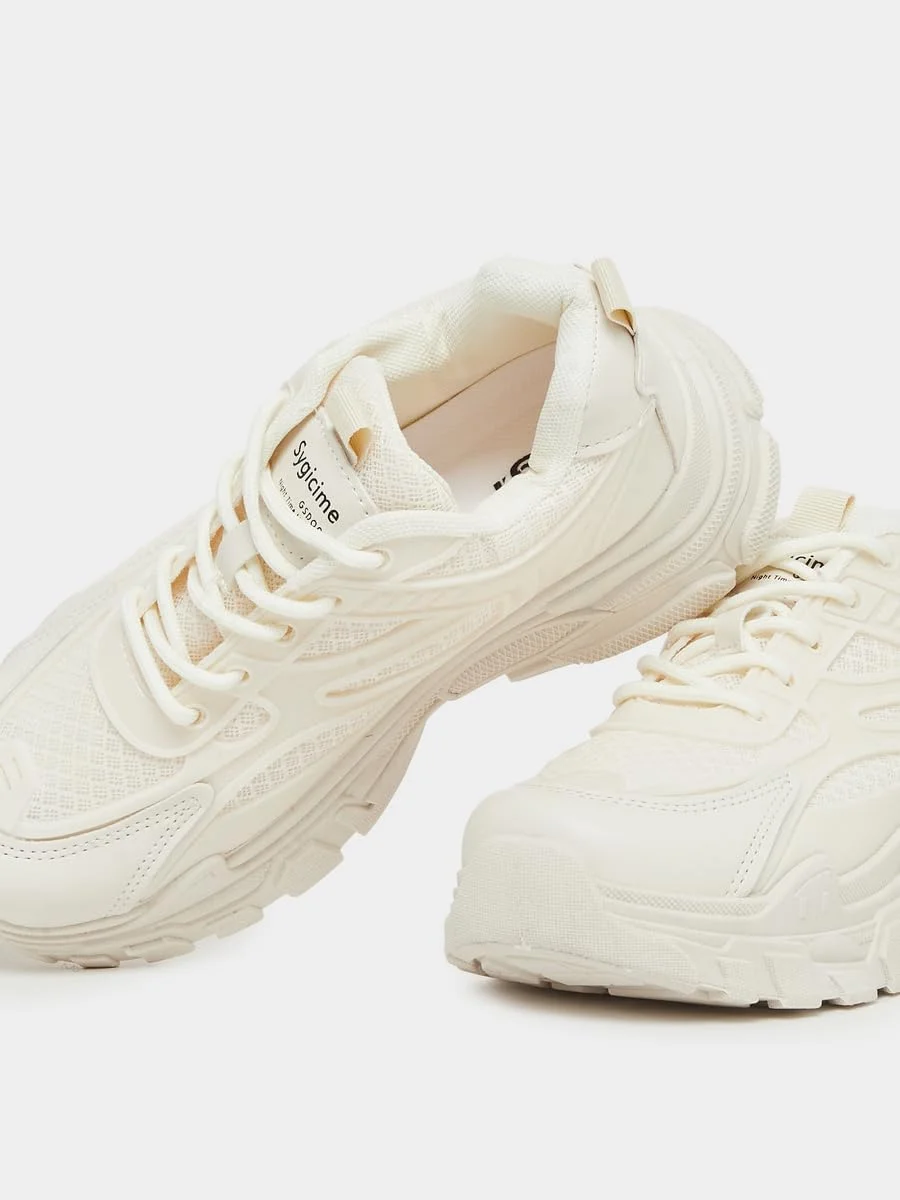 کفش کتانی زنانه استایلی با زیره ضخیم و بند دار