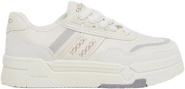 کفش کتانی زنانه استایلی با زیره ضخیم و بند دار